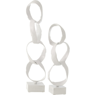 J-Line décoration Anneaux Sur Pied - aluminium - blanc - large