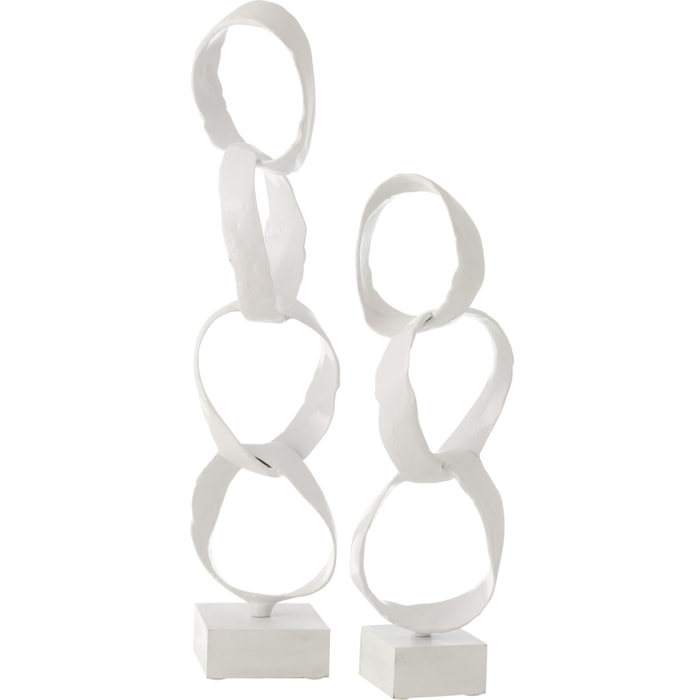 J-Line décoration Anneaux Sur Pied - aluminium - blanc - large