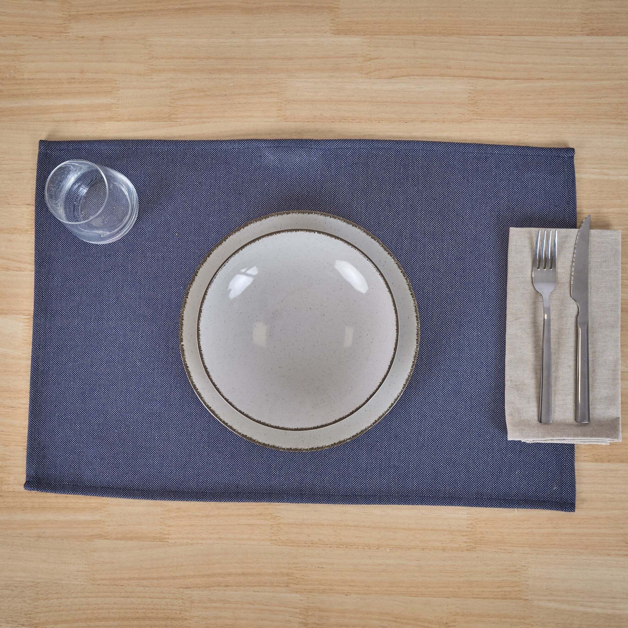 Lot de 2 sets de table jacquard MASSAIC BleuON