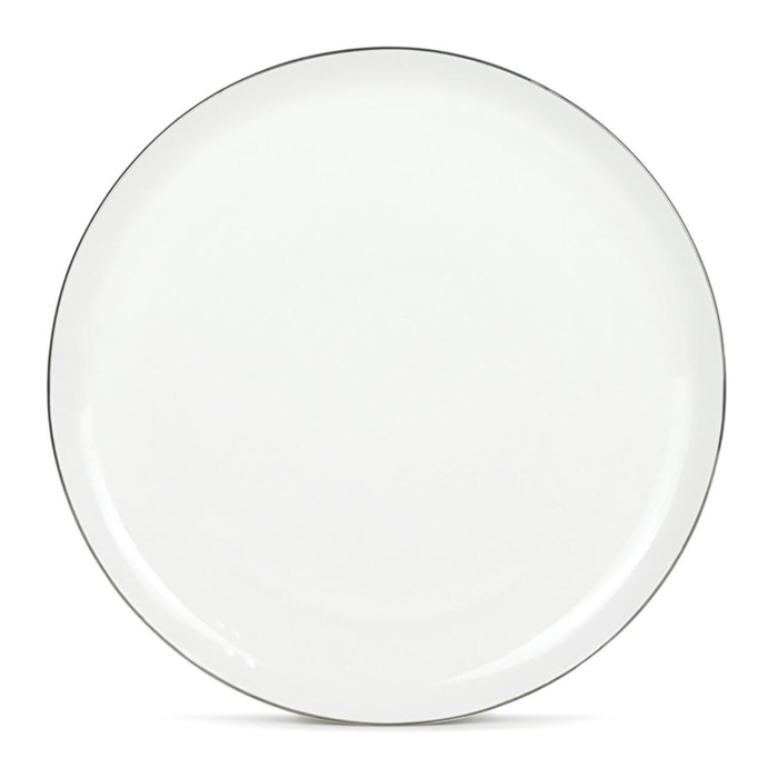 Lot de 6 assiettes plates blanc - "Sélène"