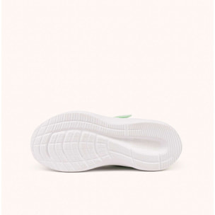 Zapatilla Deportiva Infantil Blanca y Verde Flúor MUNICH MINI LETA 07