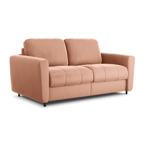 Canapé convertible "Audra" 3 places en velours rose