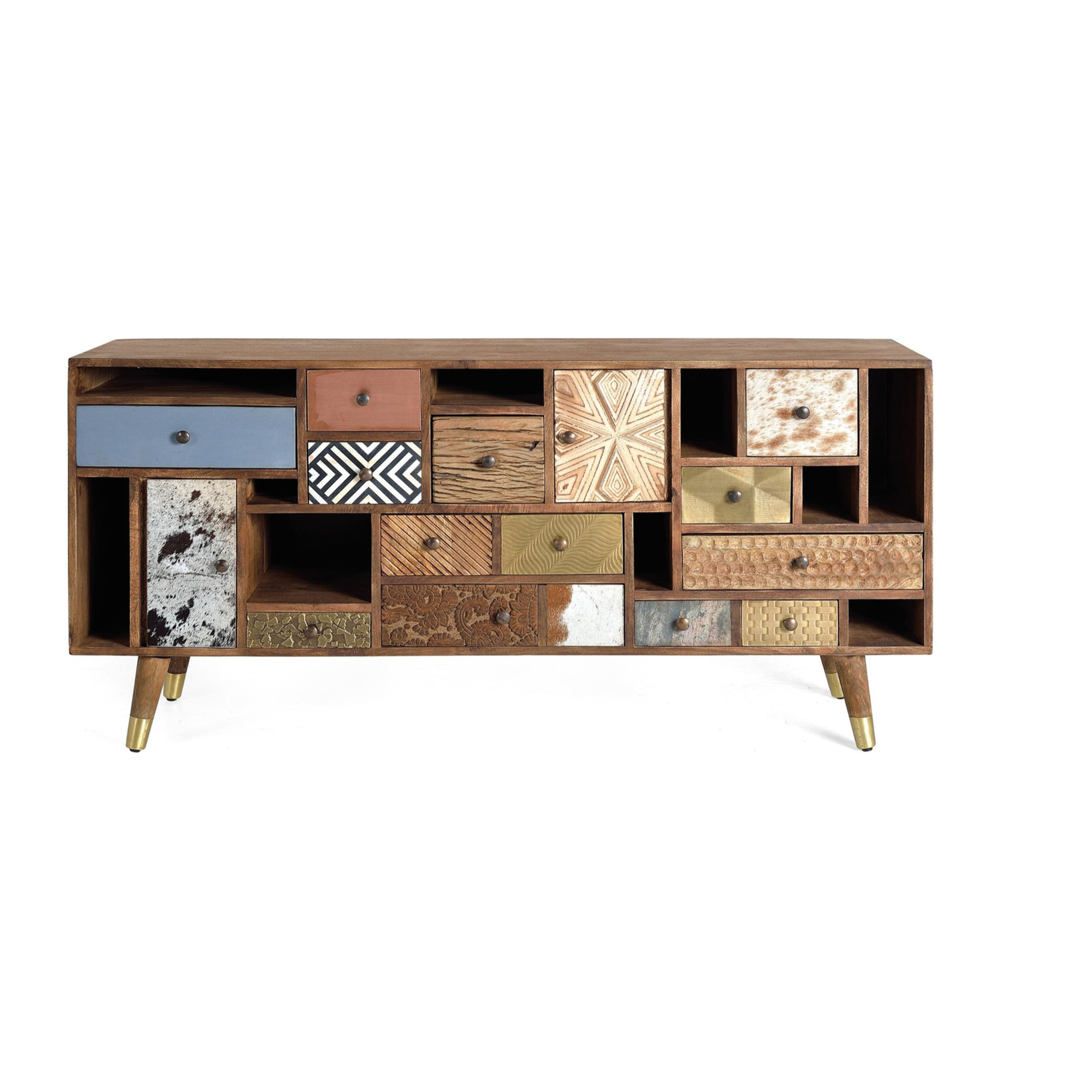 Aparador de Madera de Mango Estilo Boho Retro