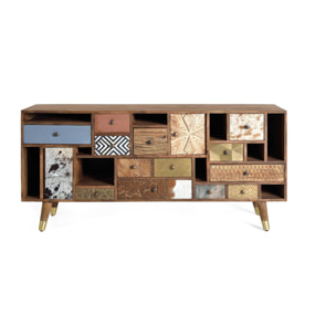 Aparador de Madera de Mango Estilo Boho Retro