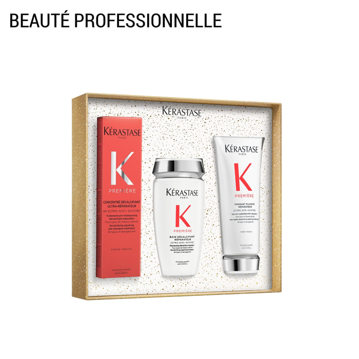 K Premiere - Coffret Pré-Shampoing Concentré Décalcifiant Ultra-Réparateur 250 ml + 2 Produits