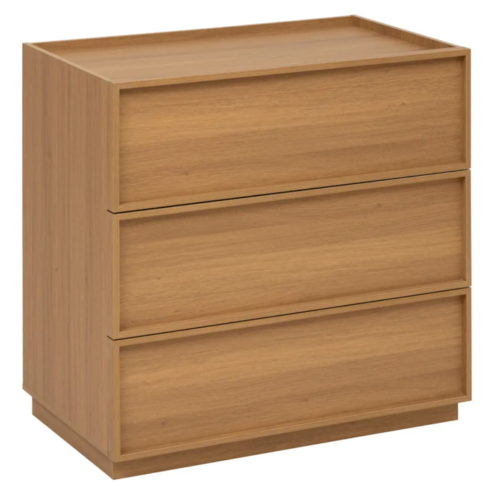 Commode Framy 3 tirois bois foncé