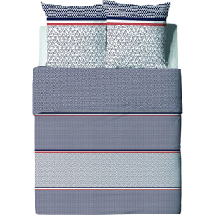 Parure housse de couette imprimé 100% coton - tilak - bleu