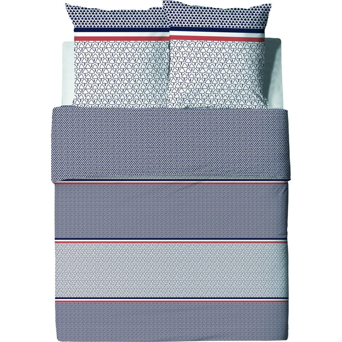 Parure housse de couette imprimé 100% coton - tilak - bleu