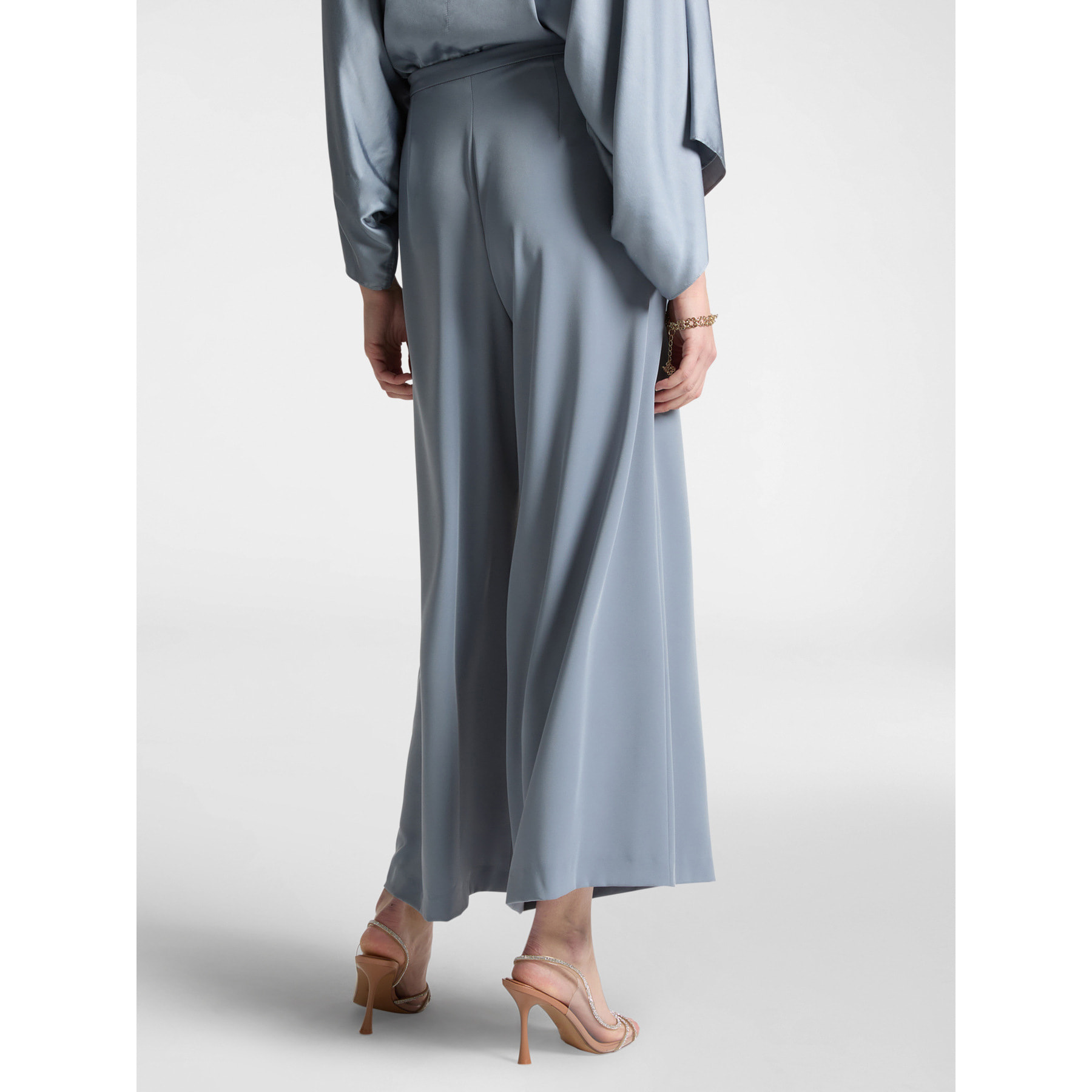 Elena Mirò - Pantaloni ampi cropped con pieghe - Grigio