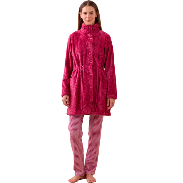 Vestaglia donna unity in coral con bottoni Noidinotte