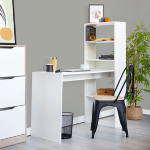 Mesa de estudio con estantería Qanik Blanco