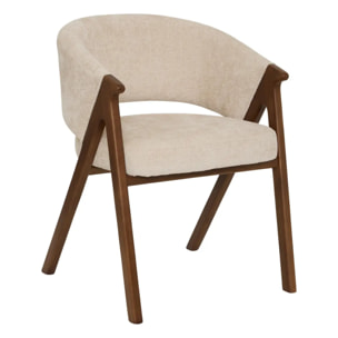 Fauteuil de table Amza H.79cm beige noyer