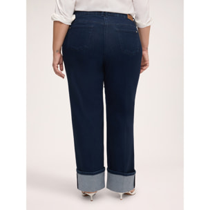 Fiorella Rubino - Jeans Wide Leg con maxi risvolto - Blu