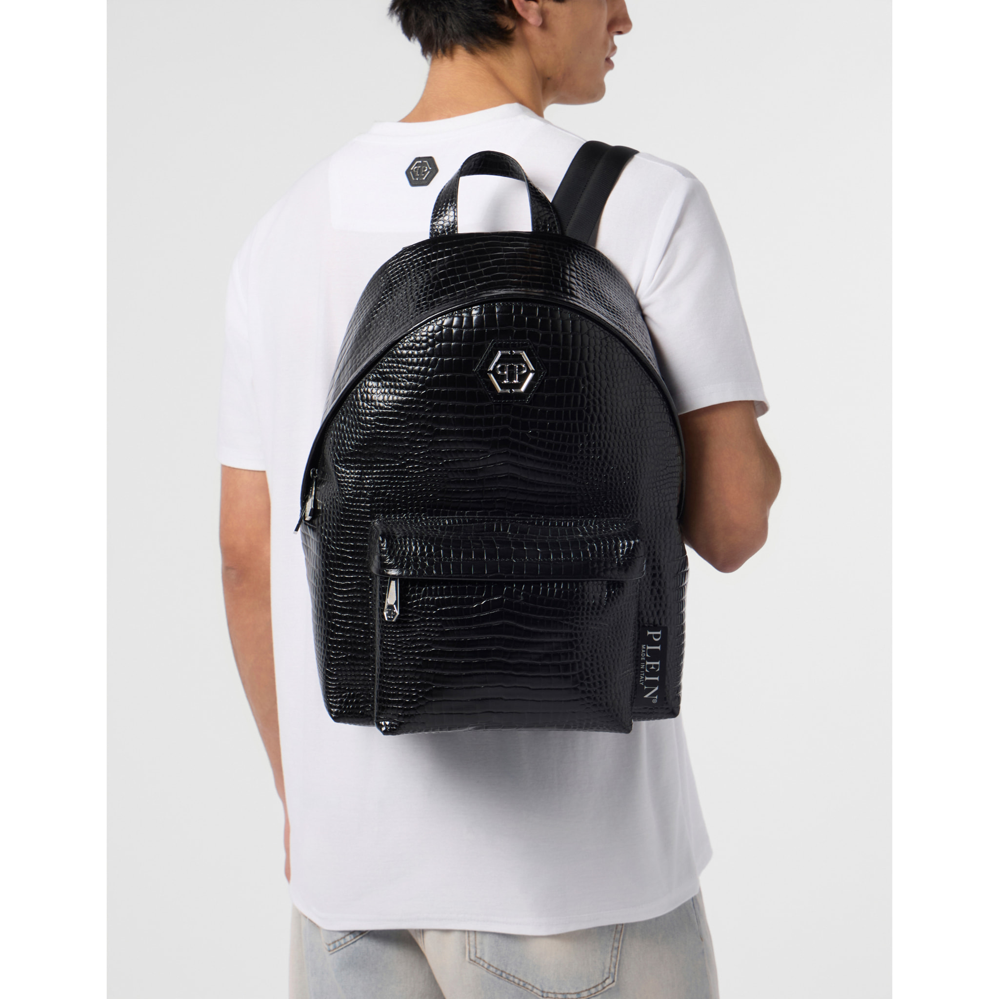 PHILIPP PLEIN Leather Backpack Cocco