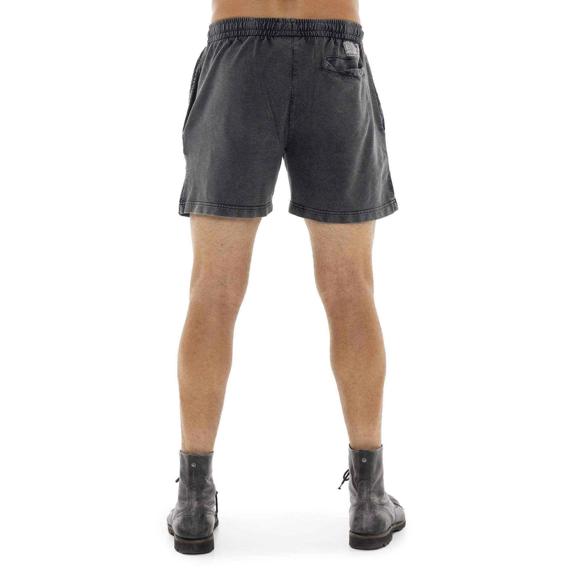 Pantaloncini da uomo non garzato in tessuto lavato Leone Old Wash