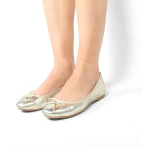 Ballerine Donna In Pelle Colore Dorato-
