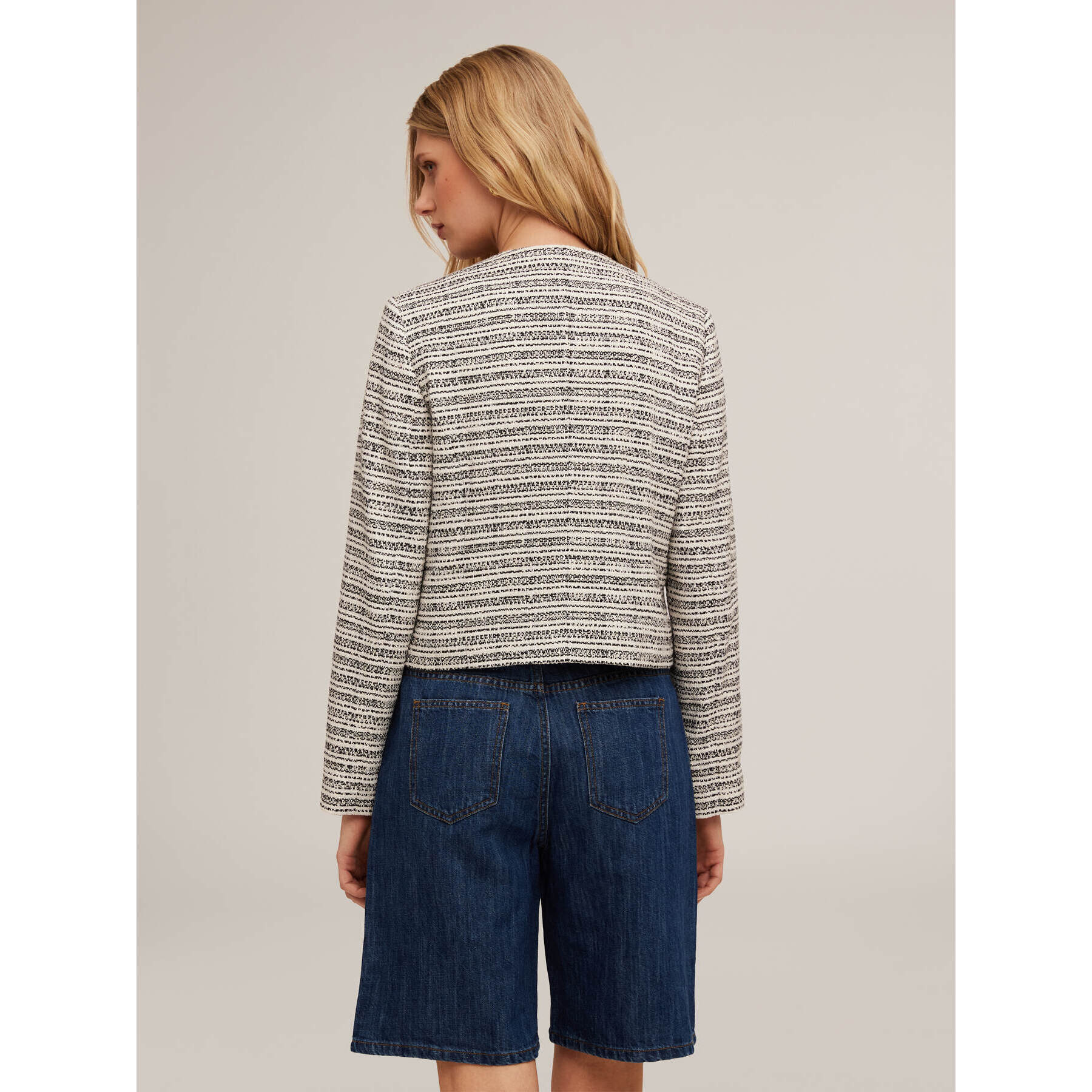 Motivi - Giacca in tweed con tasche - Nero