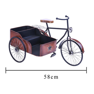 Bici Sidecar Con Contenitore. Larghezza 58 Cm - Pezzi 1 - 58X37X34cm - Colore: Altro - Bianchi Dino - Decori Casa E Complementi