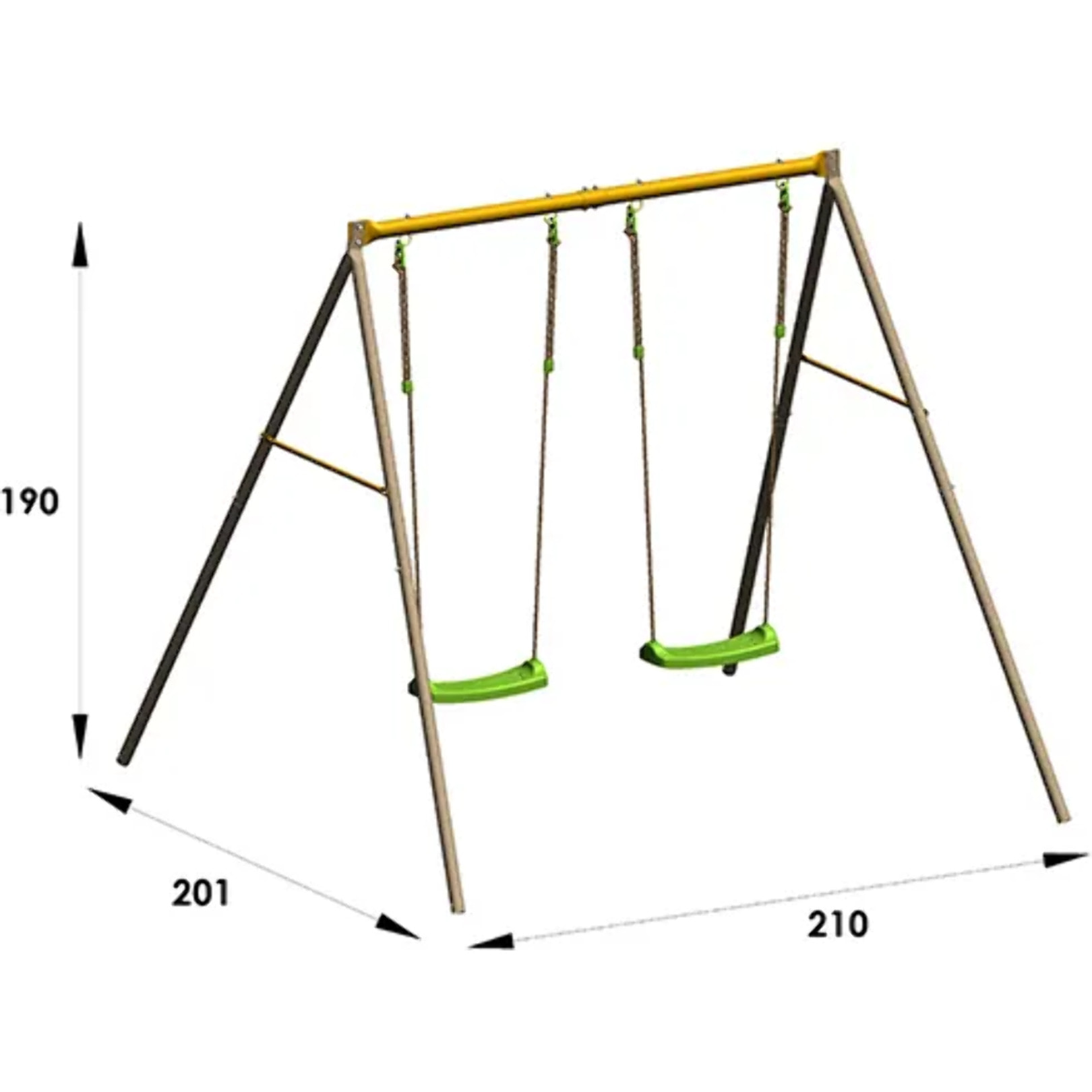 Portique métal 1,90 m Agility DUETTO - 2 enfants