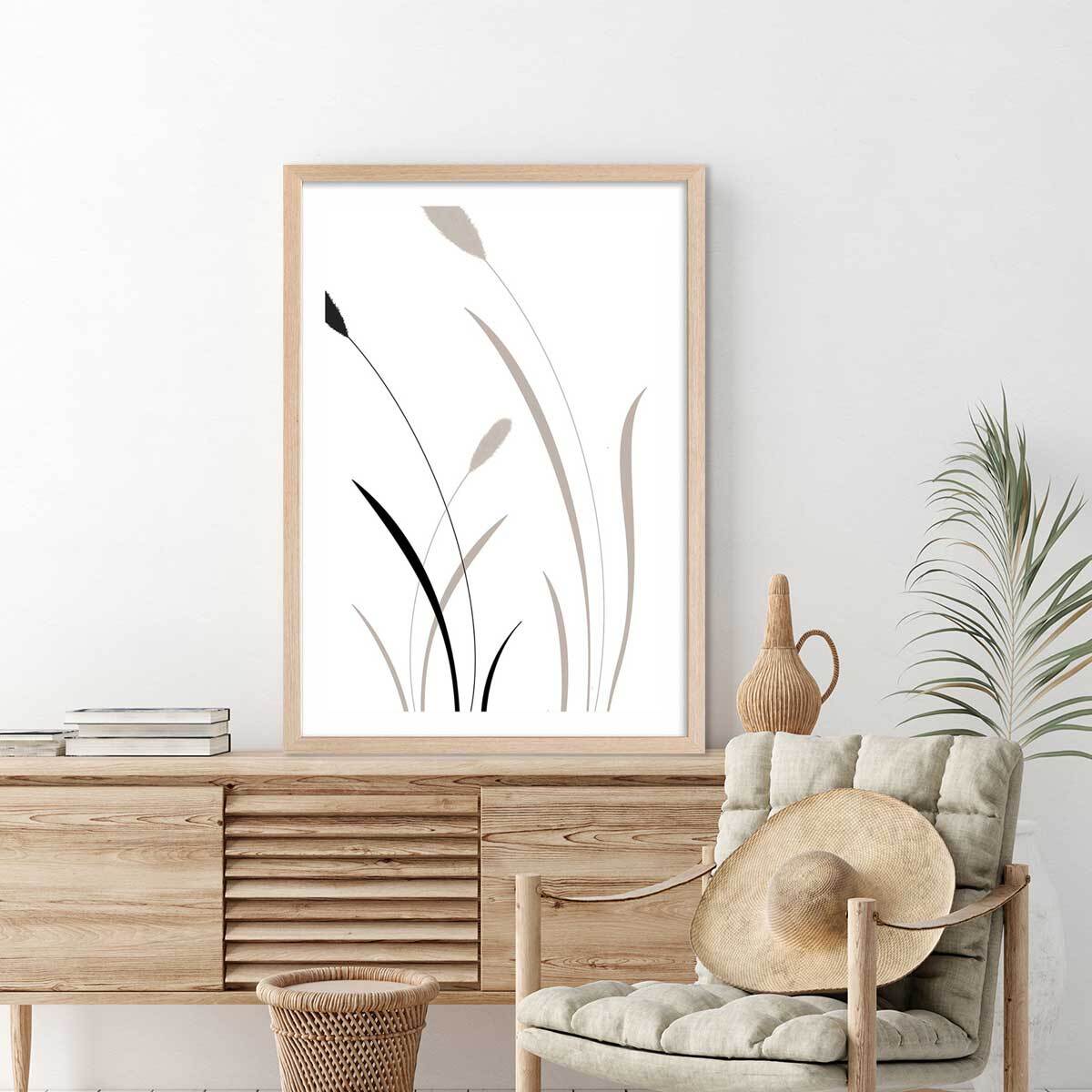 Affiche  scandi blés Affiche sous cadre bois