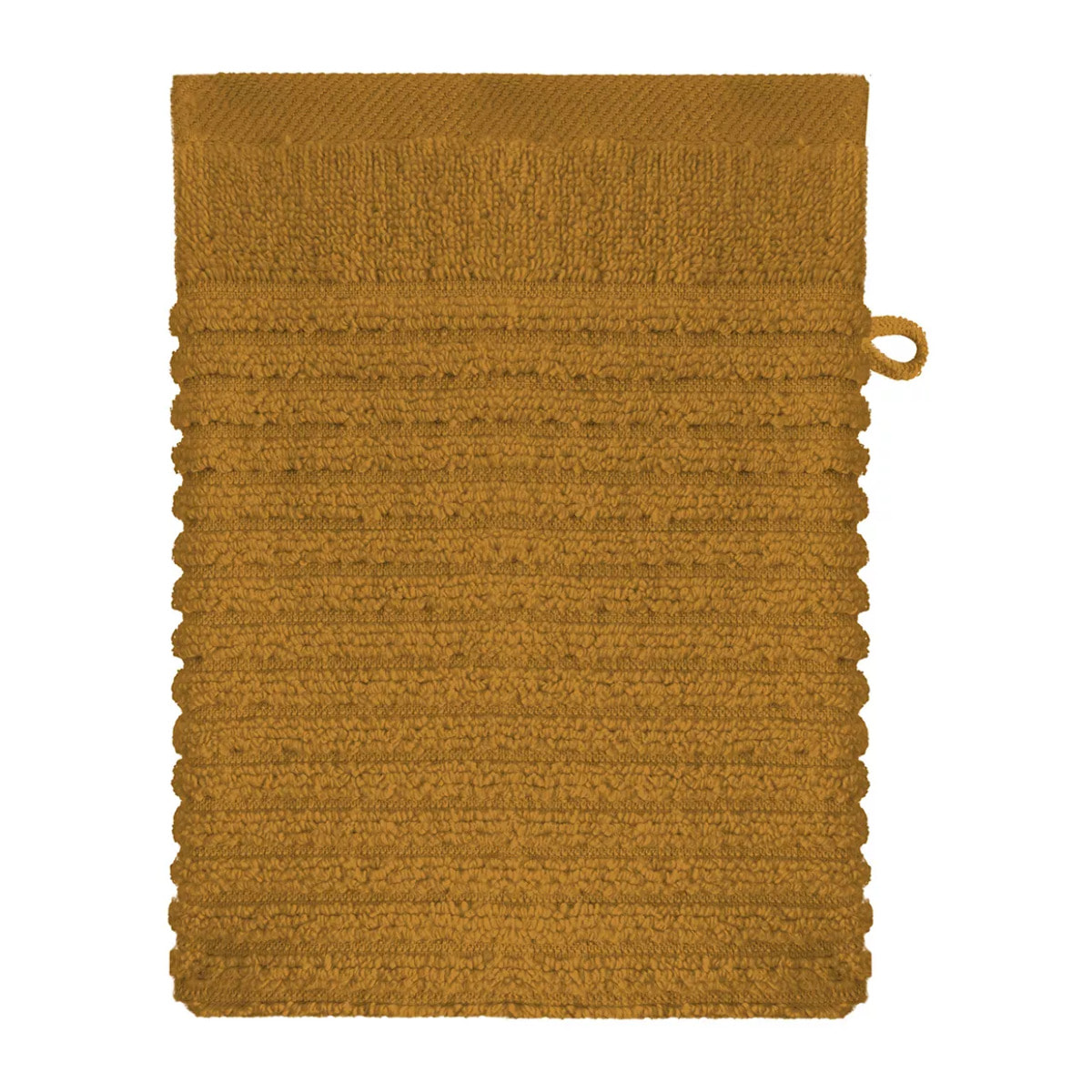 Gant de toilette pur coton 575 g/m² uni jaune Vitae ocre