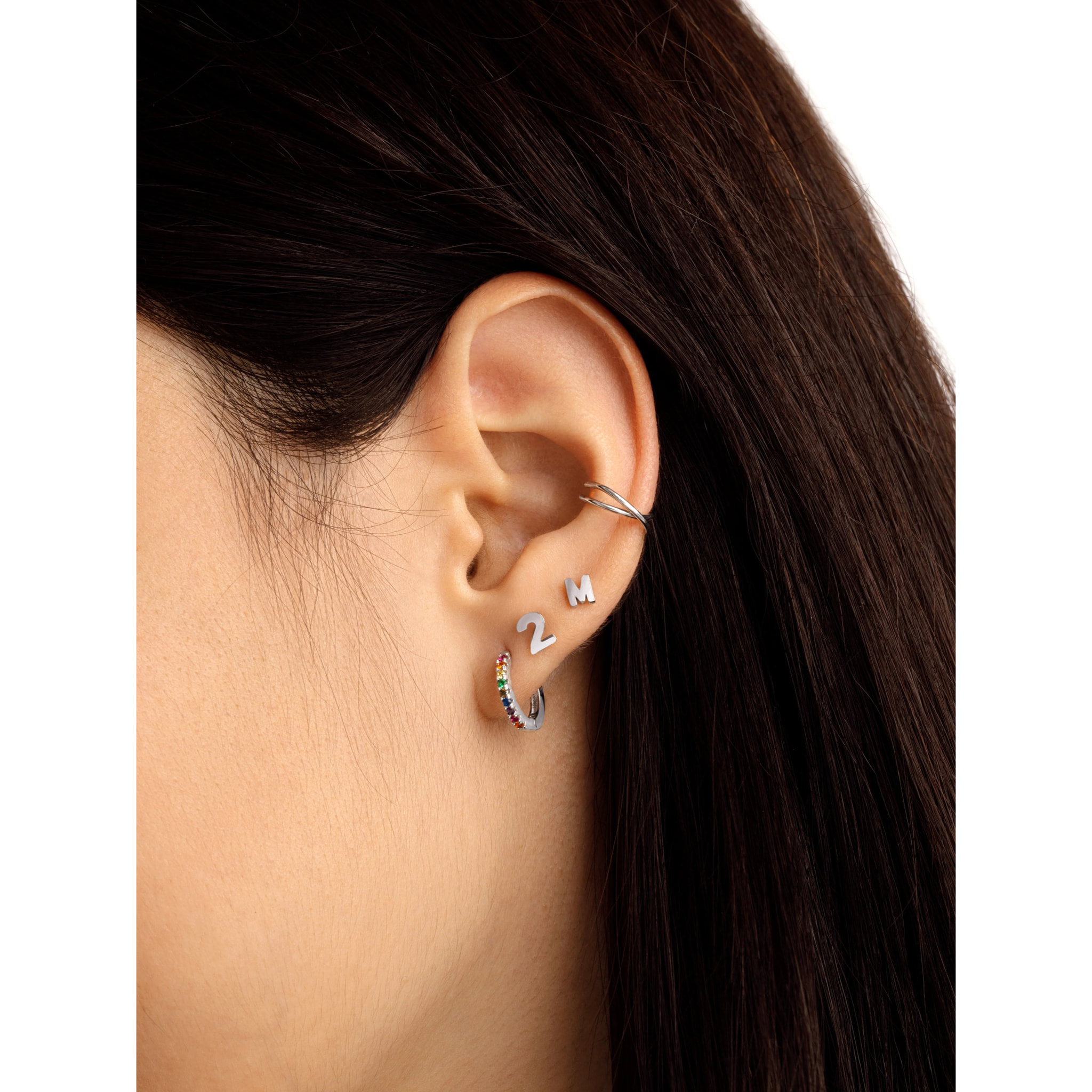 Orecchino Singolo Number in Argento