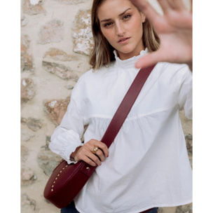 Blusa manga larga con canesú delantero