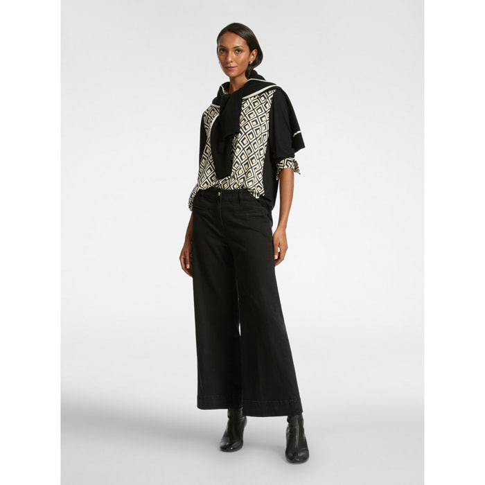 Elena Mirò - T-shirt dalla stampa geometrica - Nero