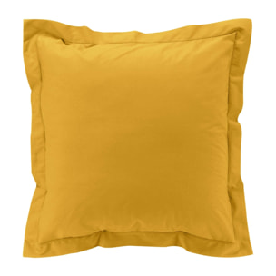 Taie d'oreiller volant plat 100% percale de coton ORIGINE - Jaune Curry