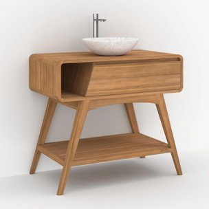 Meuble de salle de bain en bois de teck 90 cm - Kafa