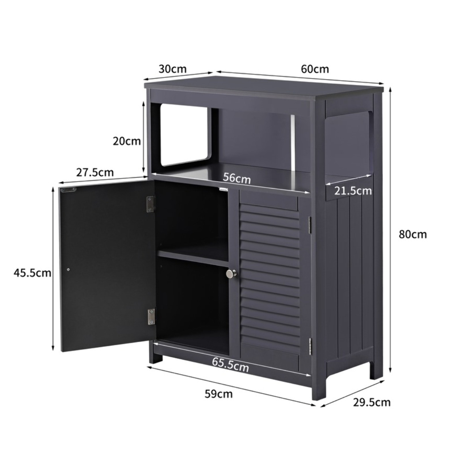 Mobile bagno salvaspazio grey 30x60x80 - Amanda