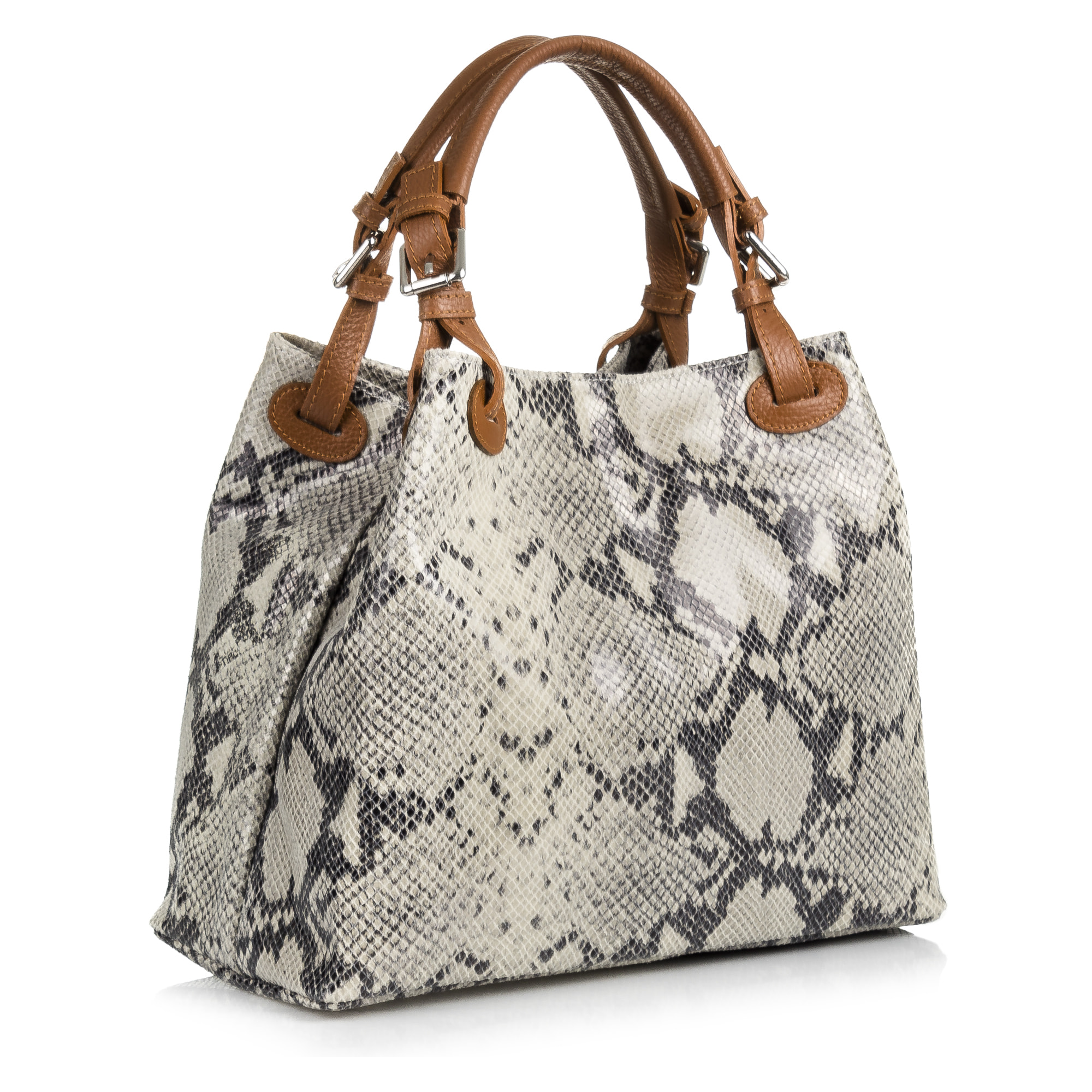 Emanuela Borsa tote Donna.Pelle autentica Camoscio Pitone Dollaro