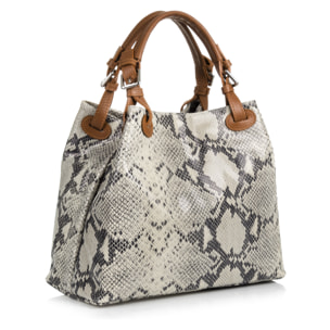 Emanuela Borsa tote Donna.Pelle autentica Camoscio Pitone Dollaro