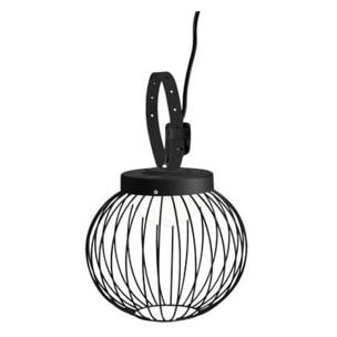 Cage - Lampada Led Portatile 20W Con Cinturino In Pelle A Luce Fredda Colore Nero