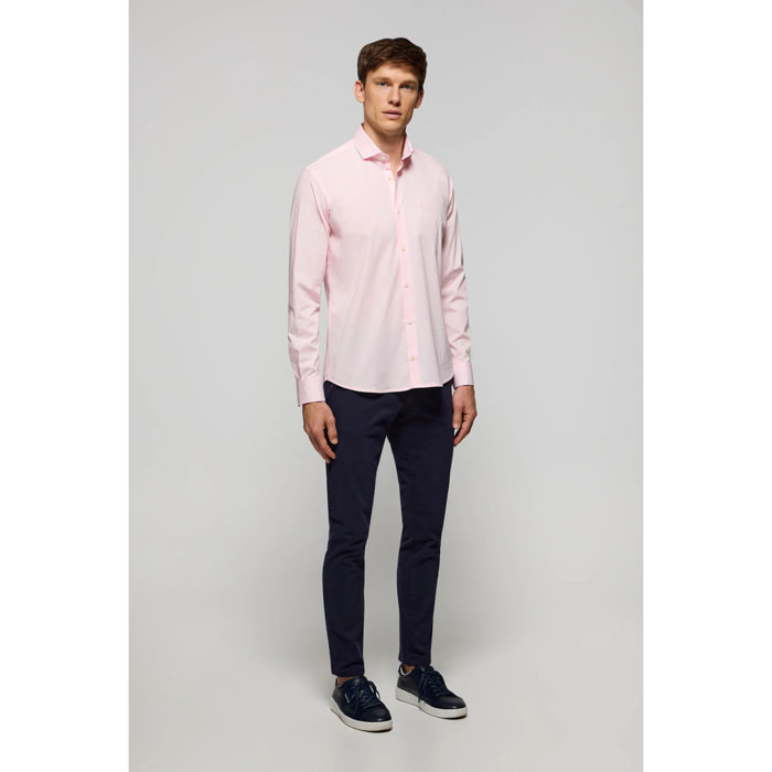 Camisa superslim fit rosa de algodón con logo Polo Club