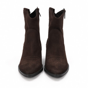 Texano basso in vera pelle scamosciata - tacco 5 cm