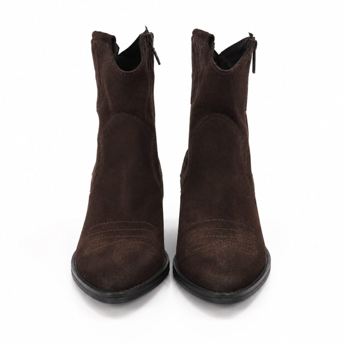 Texano basso in vera pelle scamosciata - tacco 5 cm