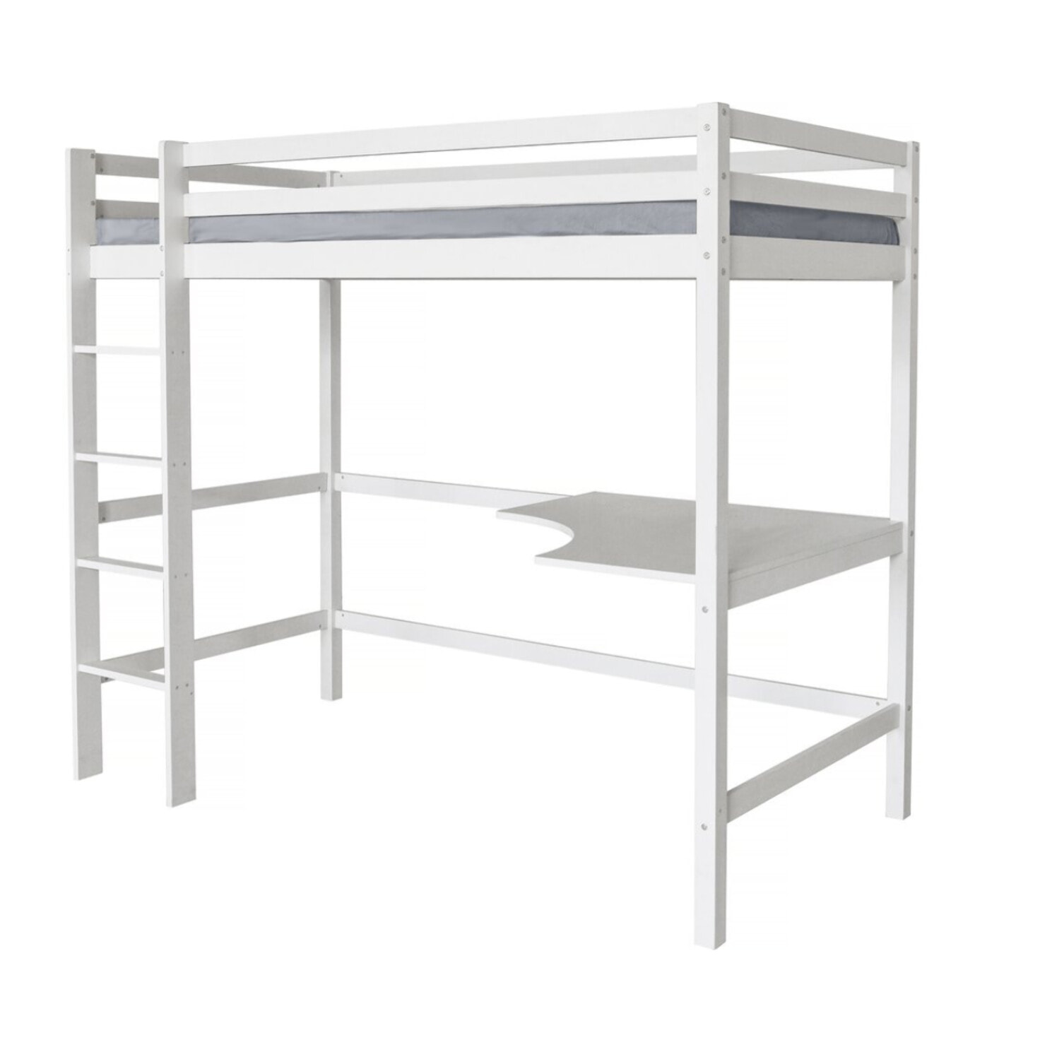 Lit Enfant Mezzanine avec Bureau "Angéla" 90 x 190 cm - Blanc
