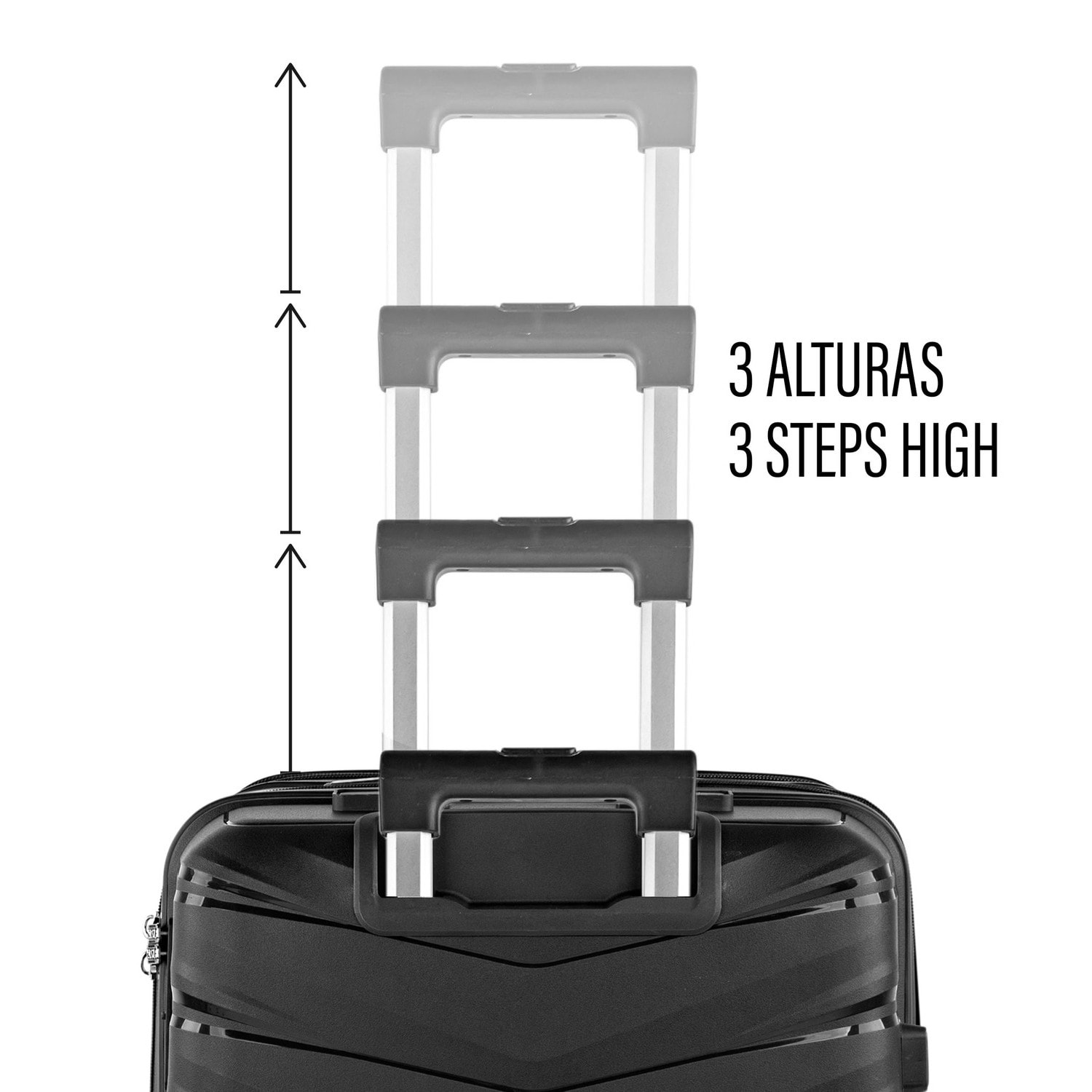 Juego De Maletas Rígidas Pp Jaslen Varese Negro