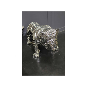 Statue bulldog décoration argentée H42cm - DOGARGEN