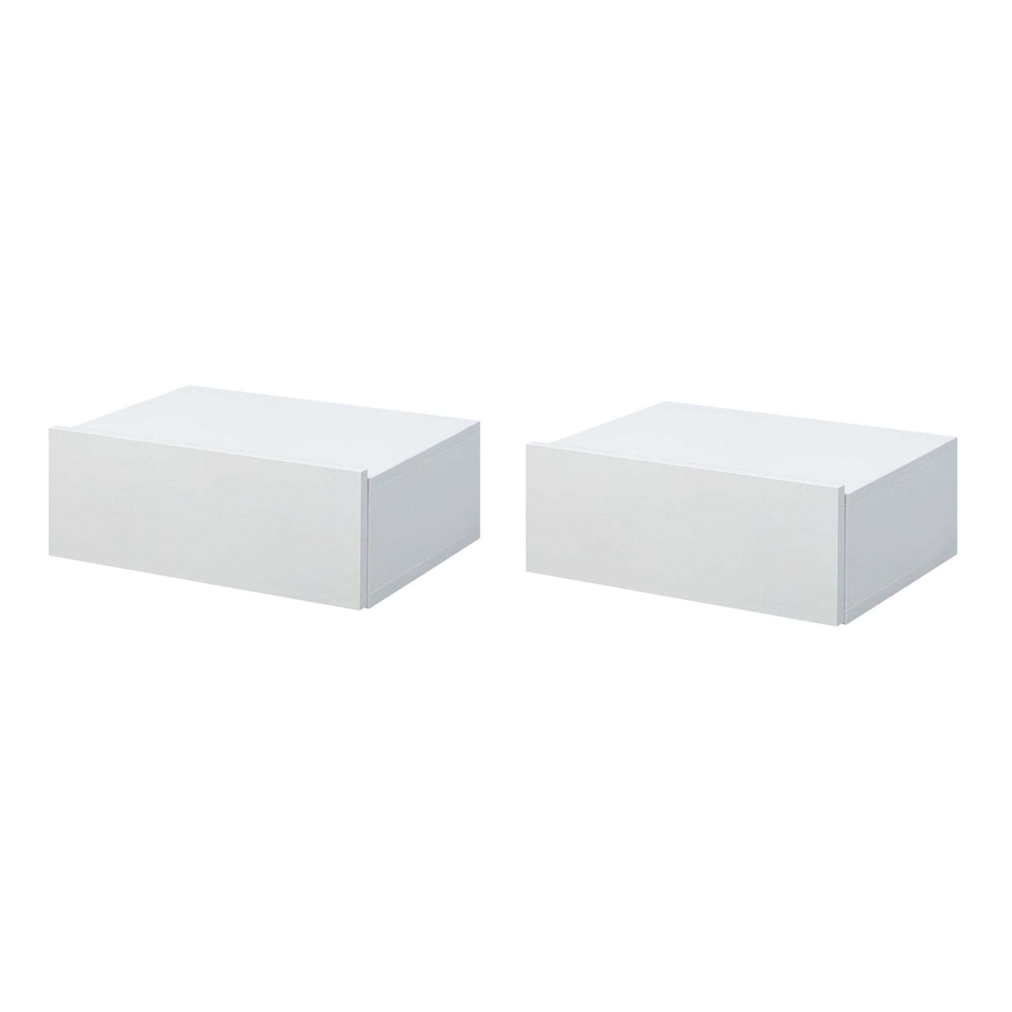 HOMCOM Set de 2 Mesitas de Noche Flotantes con 1 Cajón Diseño Montado en la Pared Estilo Moderno para Dormitorio 40x30x15 cm Blanco