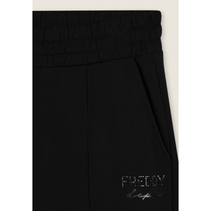 Pantaloni wide leg con cucitura centrale decorativa