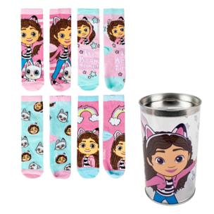 Pack de 4 calcetines infantiles diseño gabby's dollhouse