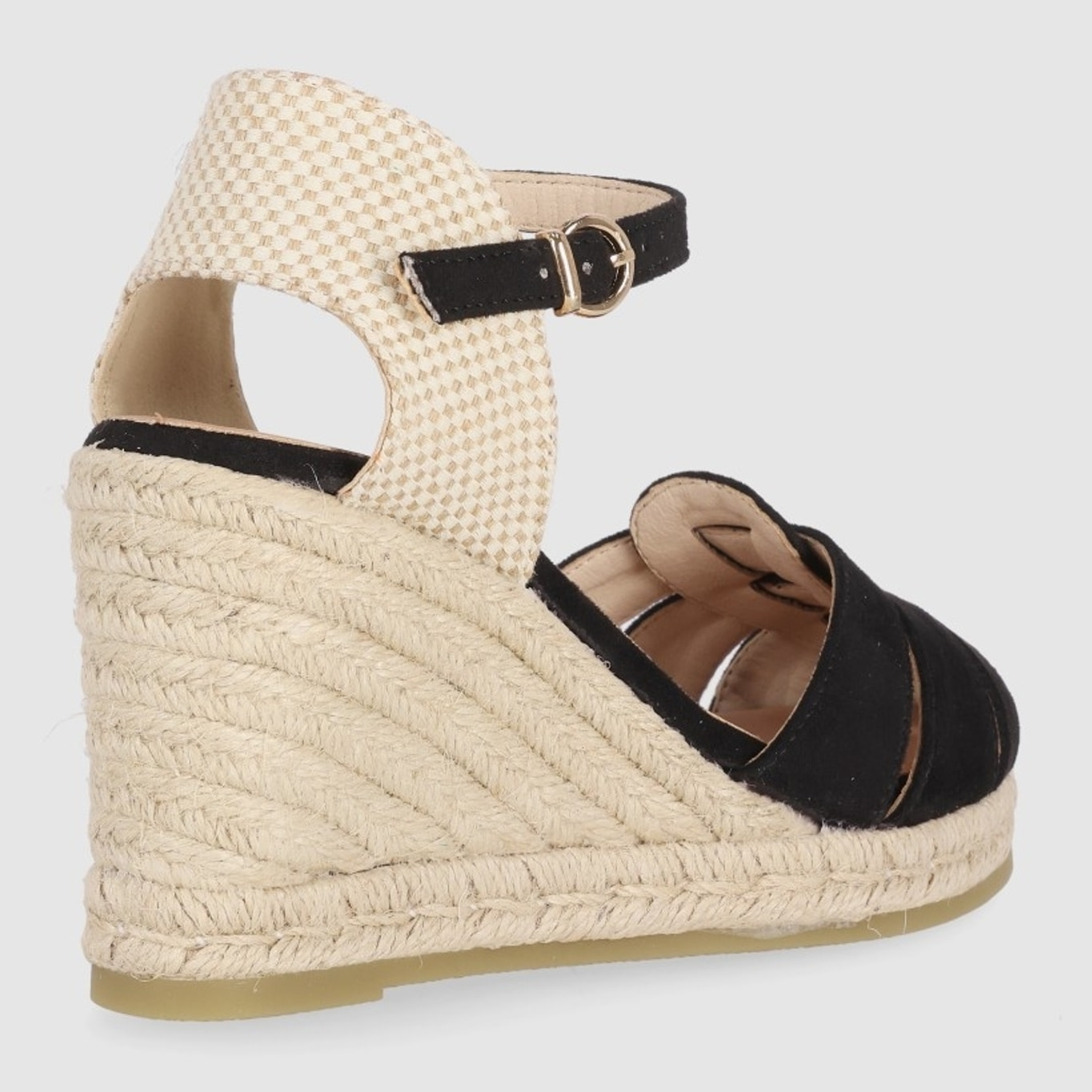 Sandalias de Tejido - Negro - Tacón: 8 cm