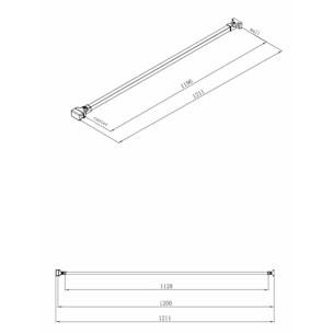 Paroi de douche à l'italienne 107x200 cm Walk-in, anti-calcaire, verre fumé (WI110KS-SET)