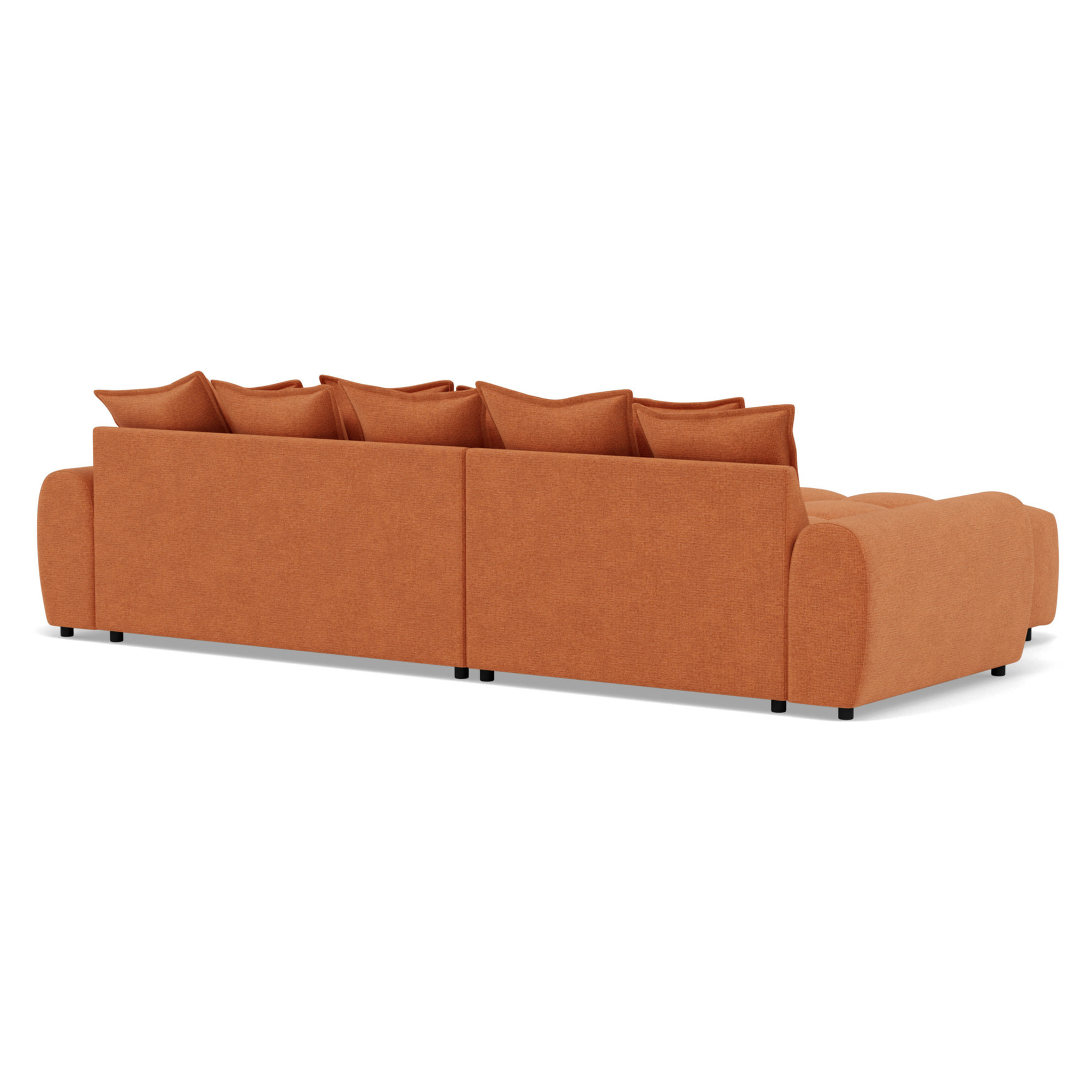 Adelaide - canapé d'angle réversible 4 places avec pouf d'appoint en tissu texturé - Terracotta