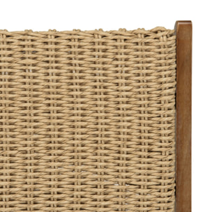 VICK - Lot de 2 chaises pliantes acacia huilé et rotin synthétique