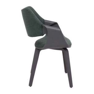 Austria - Poltroncina Sedia Imbottita 51x82x43 cm in legno Plywood e Tessuto Verde Salvia