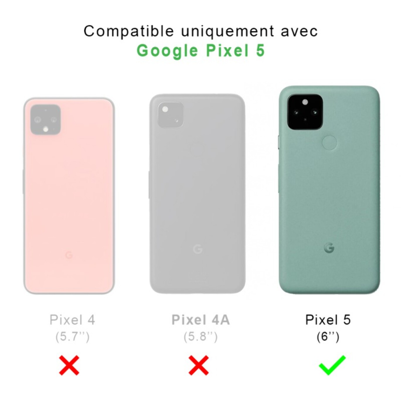 Coque Google Pixel 5 Antichoc coins renforcés Silicone + 2 Vitres en verre trempé Protection écran