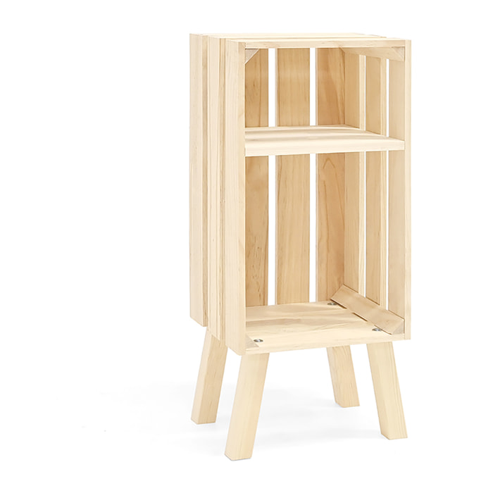 Table de chevet en bois massif ton naturel 66x26cm Hauteur: 66 Longueur: 25.5 Largeur: 29.5